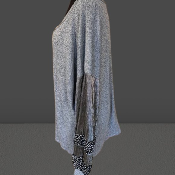 Grey Bubble Long Sleeve Sweater - Picture 4 of 10